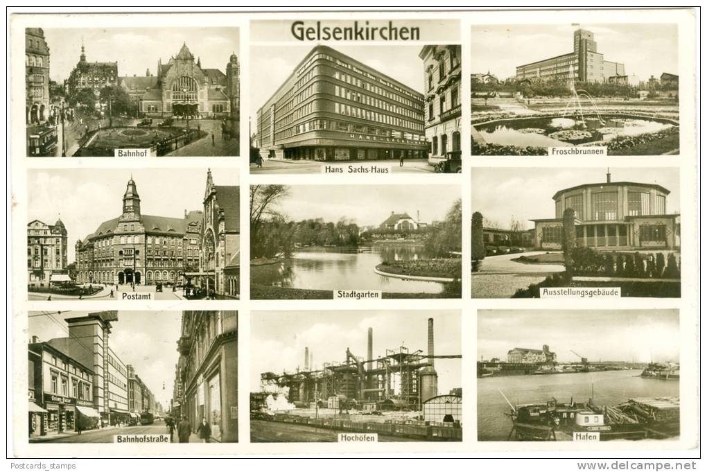 Gelsenkirchen, AK Mit 9 Kl. Ansichten, 1940 - Gelsenkirchen