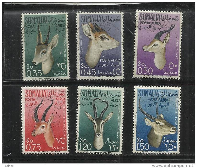 SOMALIA AFIS 1955  AIR MAIL SOMALI ANIMALS - POSTA AEREA ANIMALI SOMALI - ANIMAUX  USED - Somalia (AFIS)