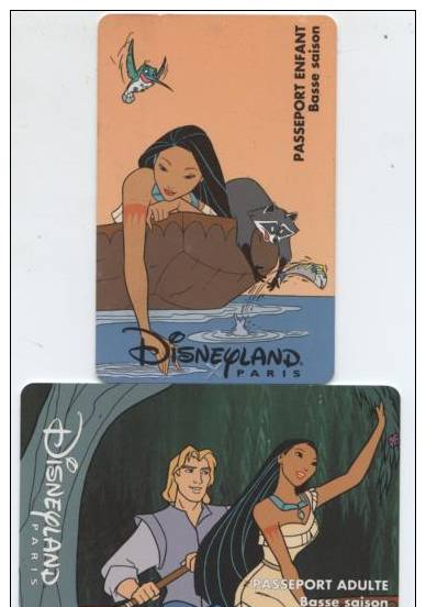 PASSEPORT   DISNEY (  4  SCANS  R° V°  ) : 2  VISUELS   4  PASS  DISNEYLAND  DIFFERENTS  .  VOIR  DESCRIPTION  . - Disney