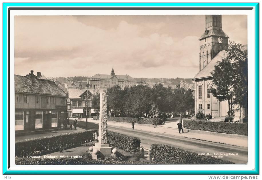 &#9733;&#9733; TROMSØ &#9733;&#9733; TROMSØ RICHARD With STATUE & CHURCH. Ca 1920" &#9733;&#9733; - Noruega