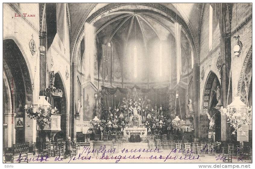 81 TARN -    L'isle D'Albi Intérieur De L'église  Précurseur  - Timbrée  TTB - Lisle Sur Tarn