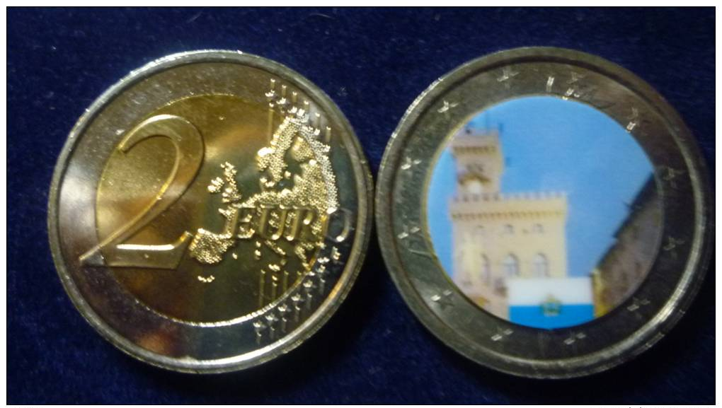 2 Euro San Marino Government House Color Application In Capsule - San Marino