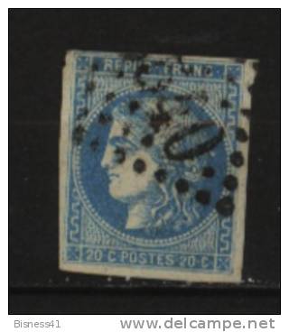 France   N°  46 B Oblitéré  Cote 25 € Au Quart Cote - 1870 Bordeaux Printing