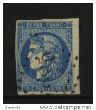 France   N°  46 B Oblitéré  Cote 25 € Au Quart Cote - 1870 Bordeaux Printing