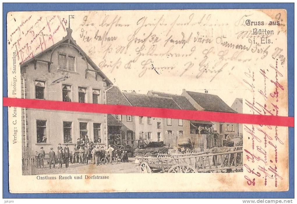 67 - BÜTTEN - Gruss Aus Bütten I Els. - Gasthaus Rauch Und Dorfstrasse - DIEMERINGEN - Other & Unclassified