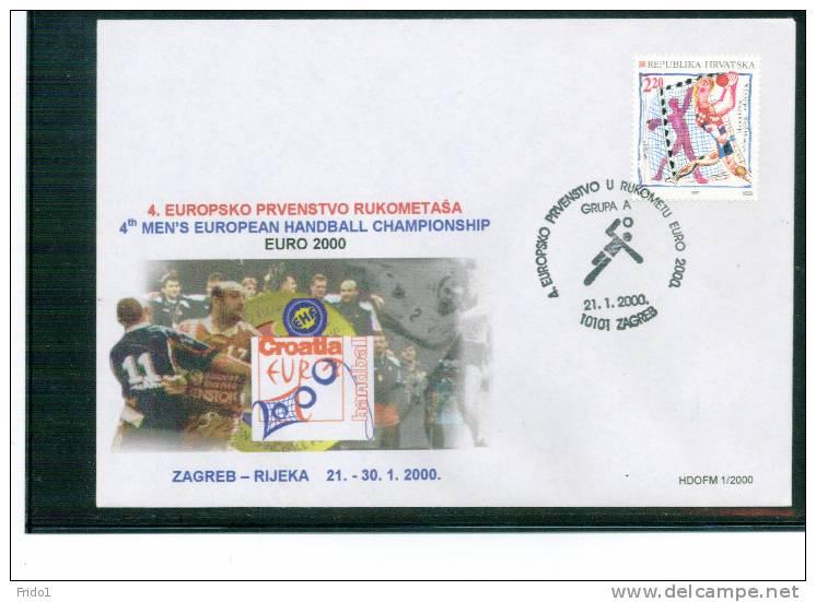 Kroatien / Croatia 2000 Europa Handballmeisterschaft Sonderstempel - Handball