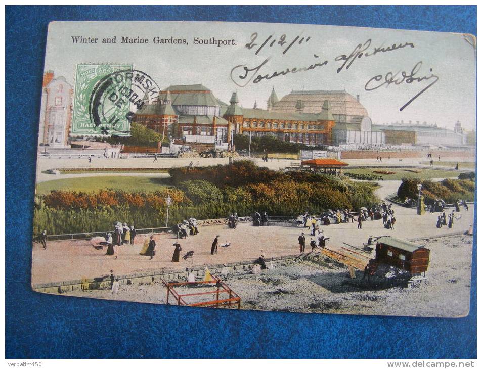 CPA..WINTER AND MARINE GARDENS  SOUTHPORT..1911 - Southport