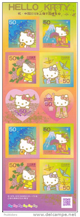 Japan Mi 5252-5257 Hello Kitty - Dragon - Nihon Buyō (Japanese Dance) - Tai Chi Chuan - Origami - Butterflies * * 2010 - Blocs-feuillets