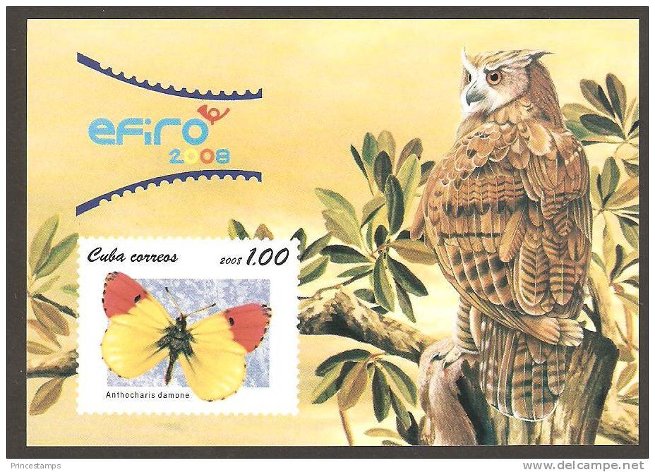 Cuba. Yv. Bf. 240  /  Butterflies - Owls - Papillons - Mariposas - Buhos - Papillons