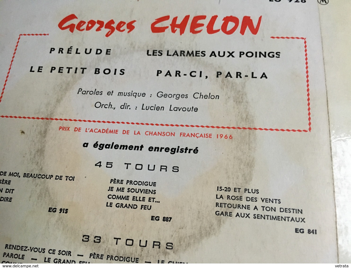 45 Tours De Georges Chelon (Prelude - Le Petit Bois - Les Larmes Aux Points - Par Ci, Par Là) - 45 T - Maxi-Single