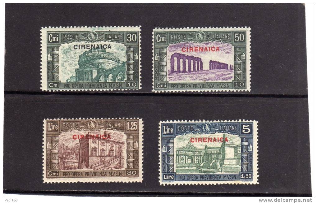 COLONIE ITALIANE CIRENAICA 1930 MILITIA 3 - MILIZIA III SERIE COMPLETA MNH - Cirenaica