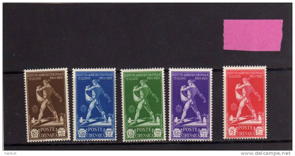 COLONIE ITALIANE CIRENAICA 1930 PRO ISTITUTO AGRICOLO COLONIALE SERIE COMPLETA MNH - Cirenaica