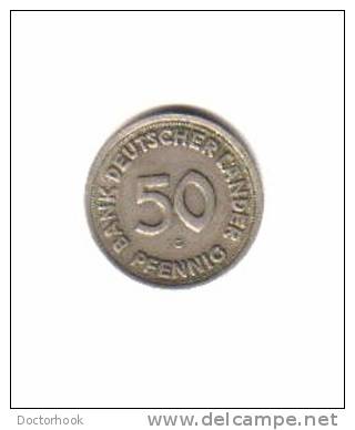GERMANY   50  PFENNIG  1949 G  (KM # 104) - 50 Pfennig