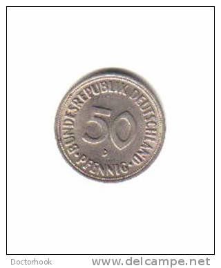 GERMANY   50  PFENNIG  1968 D  (KM # 109.1) - 50 Pfennig