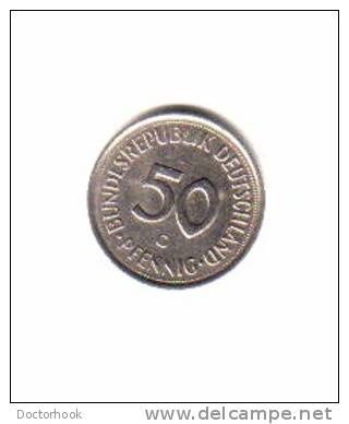 GERMANY   50  PFENNIG  1977 G  (KM # 109.2) - 50 Pfennig