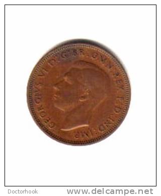 GREAT BRITAIN    1/2  PENNY  1942  (KM # 844) - C. 1/2 Penny