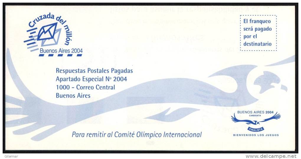 OLYMPIC - ARGENTINA 1997 - CRUZADA DEL MILLON - BUENOS AIRES 2004 CANDIDATA - RESPUESTAS POSTALES PAGADAS - Summer 2004: Athens