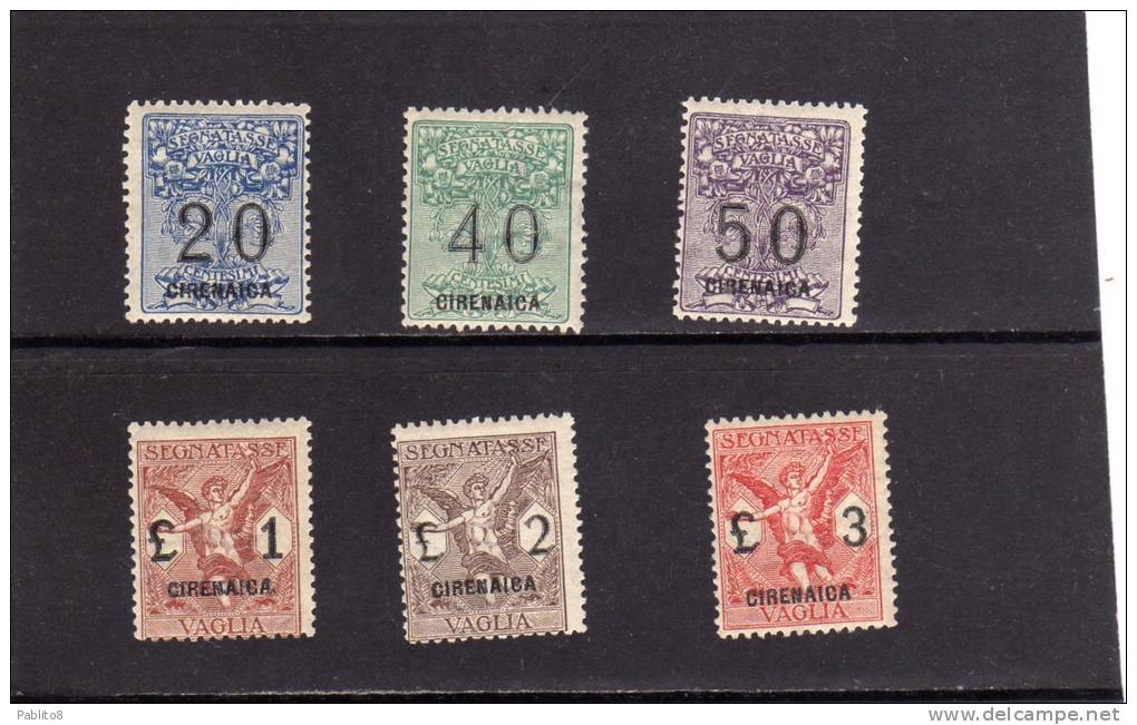 COLONIE ITALIANE CIRENAICA 1932 SEGNATASSE PER VAGLIA POSTAGE DUE TASSE SERIE COMPLETA COMPLETE SET MNH - Cirenaica