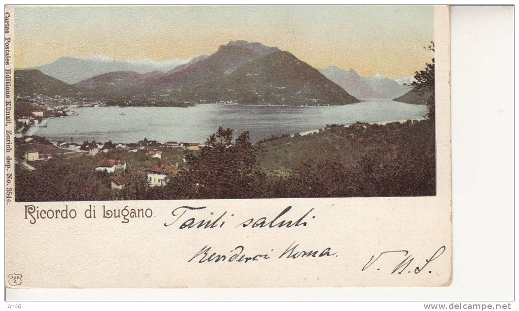 LUGANO  - SUISSE SCHWEIZ SVIZZERA- RICORDO DI LUGANO  VG 1901   BELLA FOTO D´EPOCA ORIGINALE 100% - Lugano