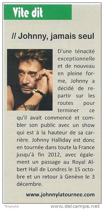 Johnny Hallyday  - Revue Musicale Francophone Sympafolio - Musica