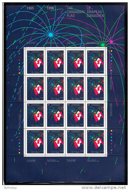 Canada MNH Scott #1278 Sheet Of 16 39c Canadian Flag And Fireworks - 25th Anniversary Of Canadian Flag - Fogli Completi