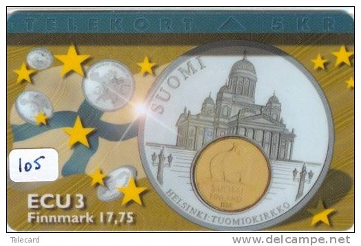 Denmark EURO ECU FINLAND  (105) PIECES ET MONNAIES MONNAIE COIN MONEY PRIVE 700 EX * FLAG * P-128 - Timbres & Monnaies