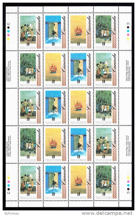 Canada MNH Scott #1329a Sheet Of 20 40c On Ship, Winter Hardship, Immigrants And Forest, Man In Wheat Field - Ukrainians - Full Sheets & Multiples