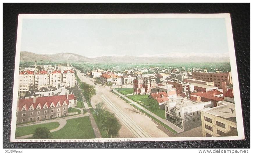 Brigham Street , Looking East  , Salt Lake City , Utah - Salt Lake City