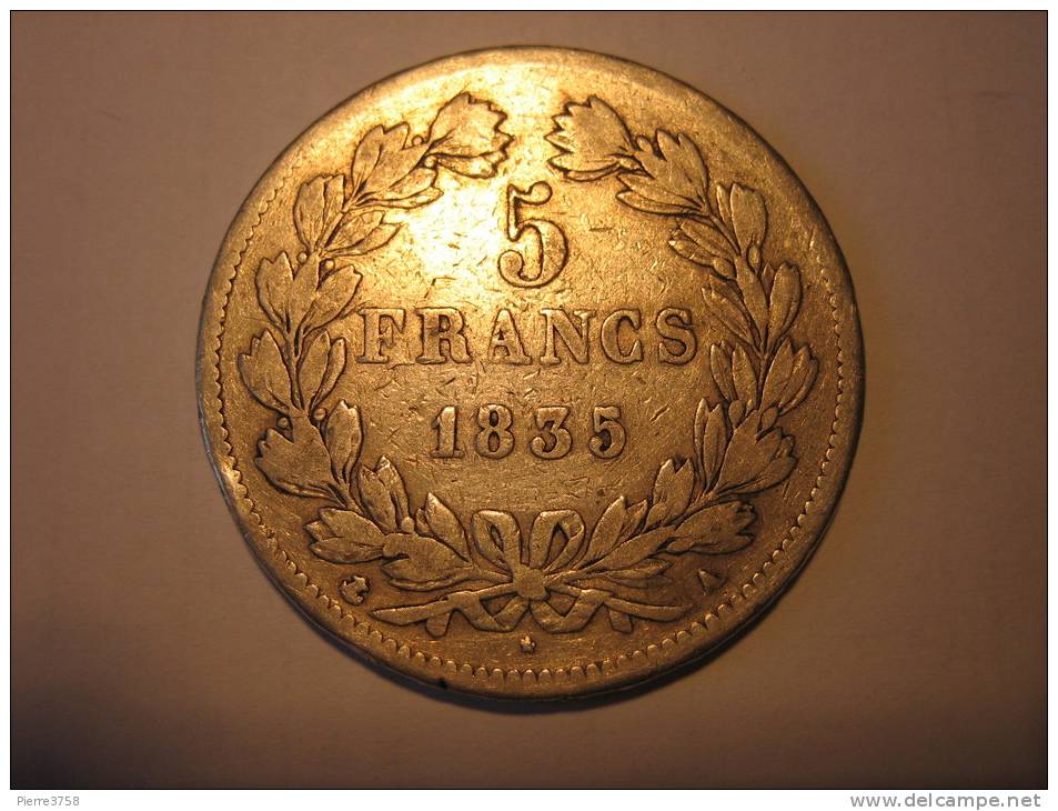 5F Louis Philippe (2 Piéces ) La 1834 A ,chiffre Des Dizaines "effacé" Mais Encore Visible - Autres & Non Classés