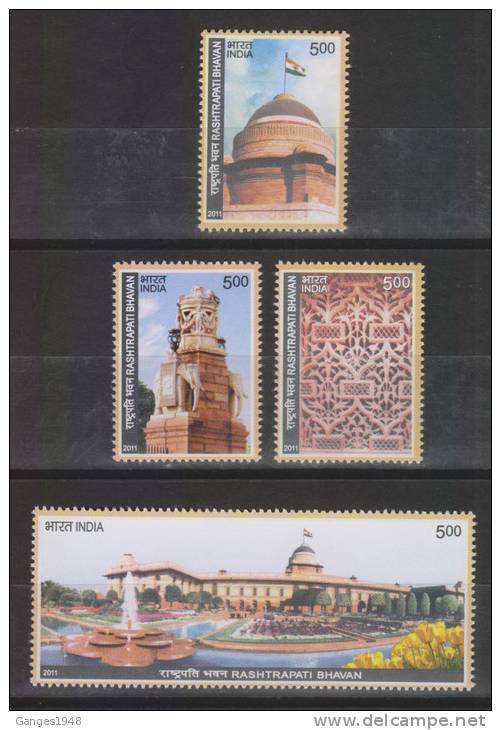 India 2011  RASHTRAPATI BHAWAN  4v  # 27146 S Indien Inde - Unused Stamps