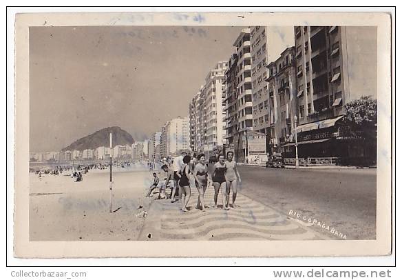 BRAZIL RIO DE JANEIRO COPACABANA FOTO CARTAO POSTAL CA1930 VINTAGE ORIGINAL POSTCARD Cpa AK (W3-0207) - Copacabana