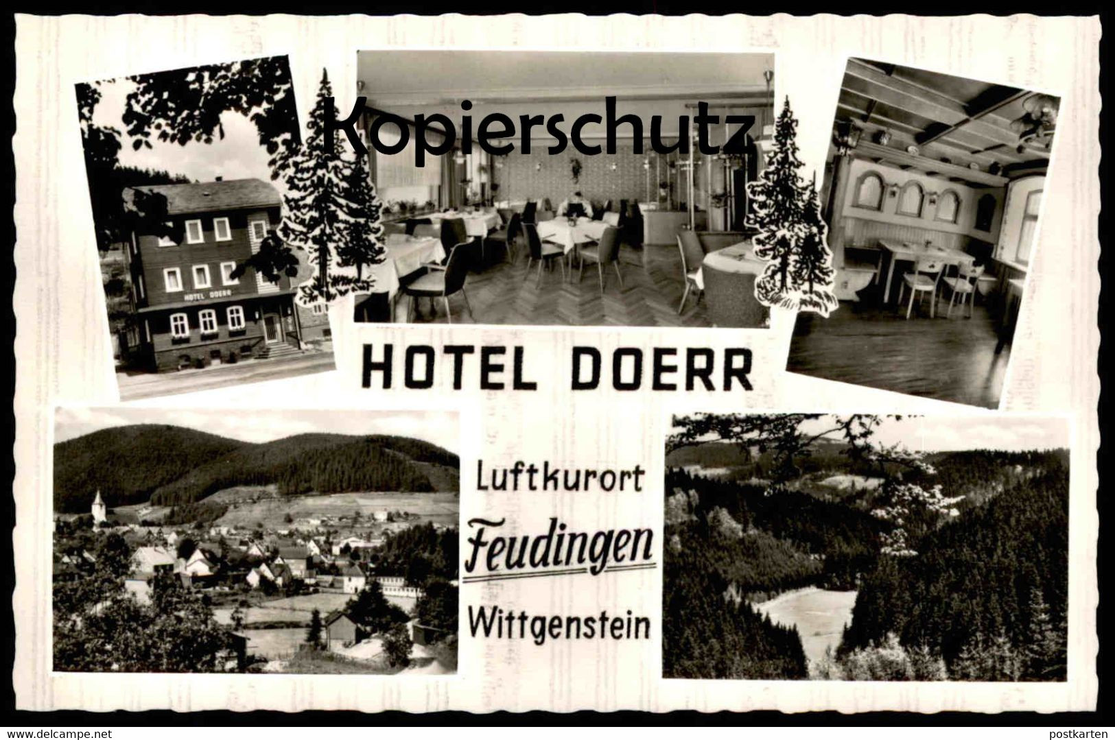 ÄLTERE POSTKARTE FEUDINGEN WITTGENSTEIN HOTEL DOERR BAD LAASPHE Siegen-Wittgenstein Cpa Postcard AK Ansichtskarte - Bad Laasphe