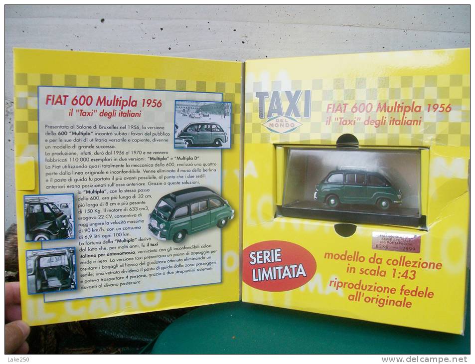 BRUMM -  FIAT 600 MULTIPLA TAXI  Limited Edition AVEC SA BOITE Scala 1/43 - Brumm