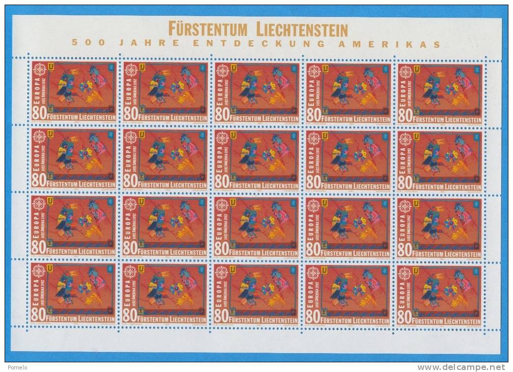 LIECHTENSTEIN - Europa 1992   I° - Blocs & Feuillets