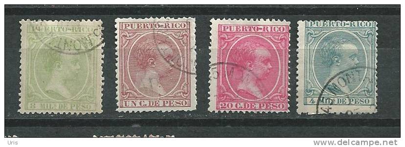 PORTO  RICO   LOT  DE  4  TIMBRES  OBLITERES - Puerto Rico