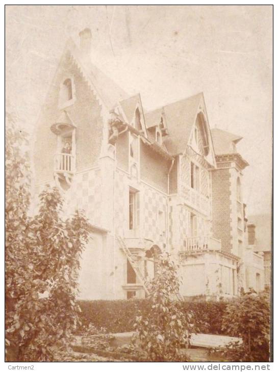 RARE PHOTOGRAPHIE CARTONNEE XIXeme : CRICQUEBOEUF VILLA LES NERI....? APPARTENANT A Mr.. PRES DE VILLERVILLE 14 CALVADOS - Other & Unclassified