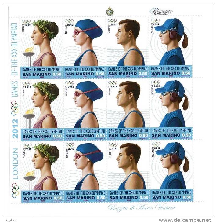 FILATELIA - LONDON 2012 - MINIFOGLIO OLIMPIADI - GAMES OF THE XXX OLYMPIAD - SPORT - SAN MARINO OLIMPIADI DI LONDRA - Unused Stamps