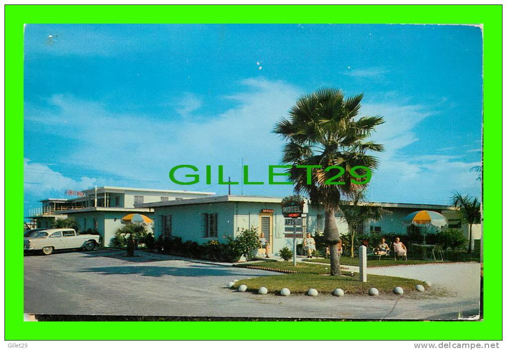 CLEARWATER BEACH, FL - SEA GEM APT. MOTEL - ANIMATED OLD CAR & PEOPLE - GRIFFIN ADV. - - Clearwater