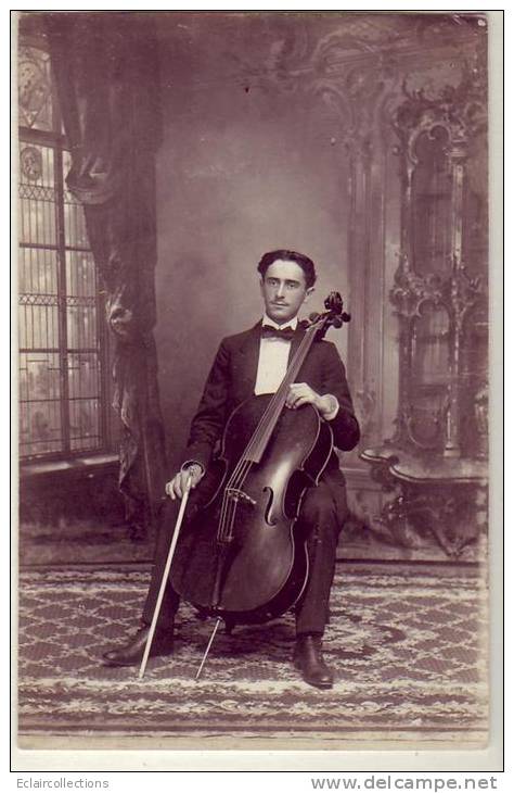 Rennes     35     Musicien   Violoncelle        Carte Photo   Marcel Frenel  (voir Scan) - Rennes