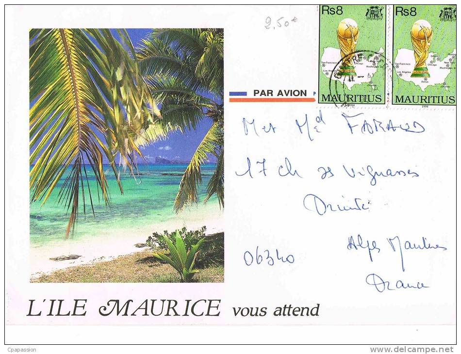 ILE MAURICE - ENVELOPPE ILLUSTREE RECTO VERSO - Avec 2 Timbres - FORMAT  17,5  X 12,5- - Maurice