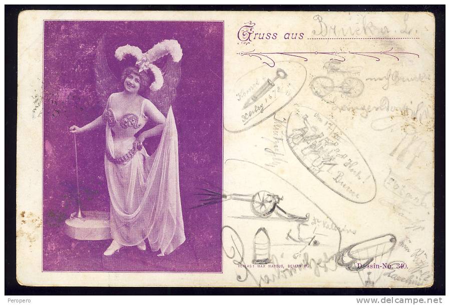 Lady In Dance Costume    1898.   Litho     Old Postcard - Dances