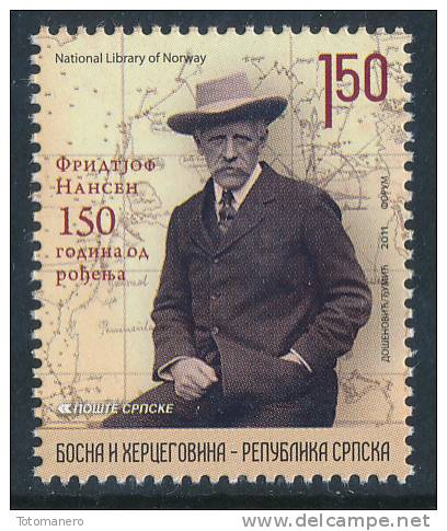 BOSNIA/Bosnien Serbische SRPSKA 2011 - 150 Years From The Birth Of Fridtjof Nansen** - Polar Explorers & Famous People