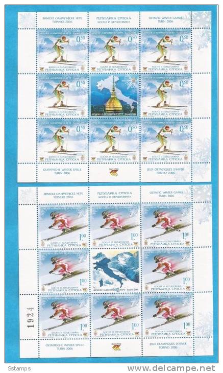 2006x -360-61  BOSNIA REPUBLIKA SRPSKA TORINO OLIMPIADI SPORT SCI  MNH - Winter 2006: Torino