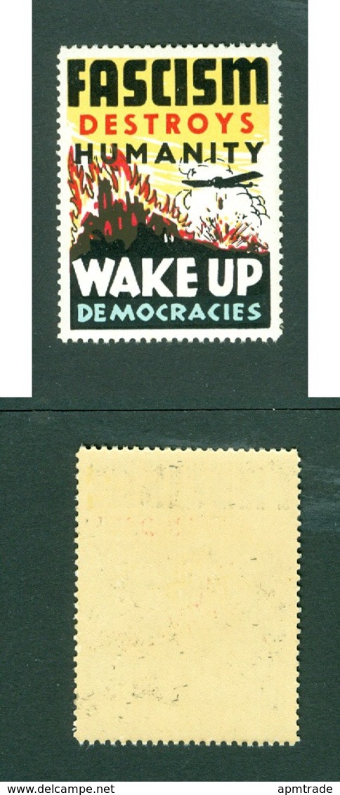 USA  Poster Stamp MNH WWII Patriotic.  Anti Fascism - Other & Unclassified