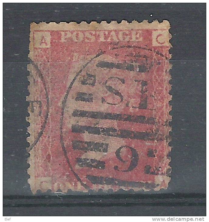 GB, Victoria 1858, Yvert N° 26, 1 Penny ROUGE, Plate / Planche 143, Obl ,cote 15 Euros   ,B/TB - Used Stamps