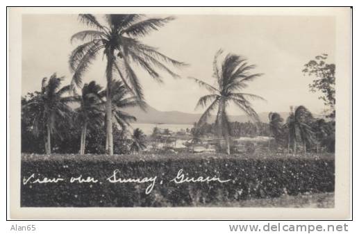 Guam Island, View Over Sumay, Village, C1900s/20s Vintage Real Photo Postcard - Guam