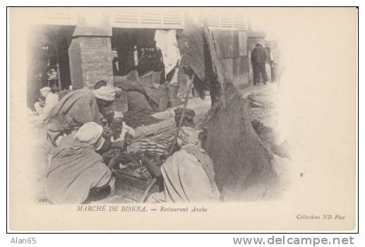 Biskra Algeria, Marche Market, Street Vendor C1900s Vintage Postcard - Biskra