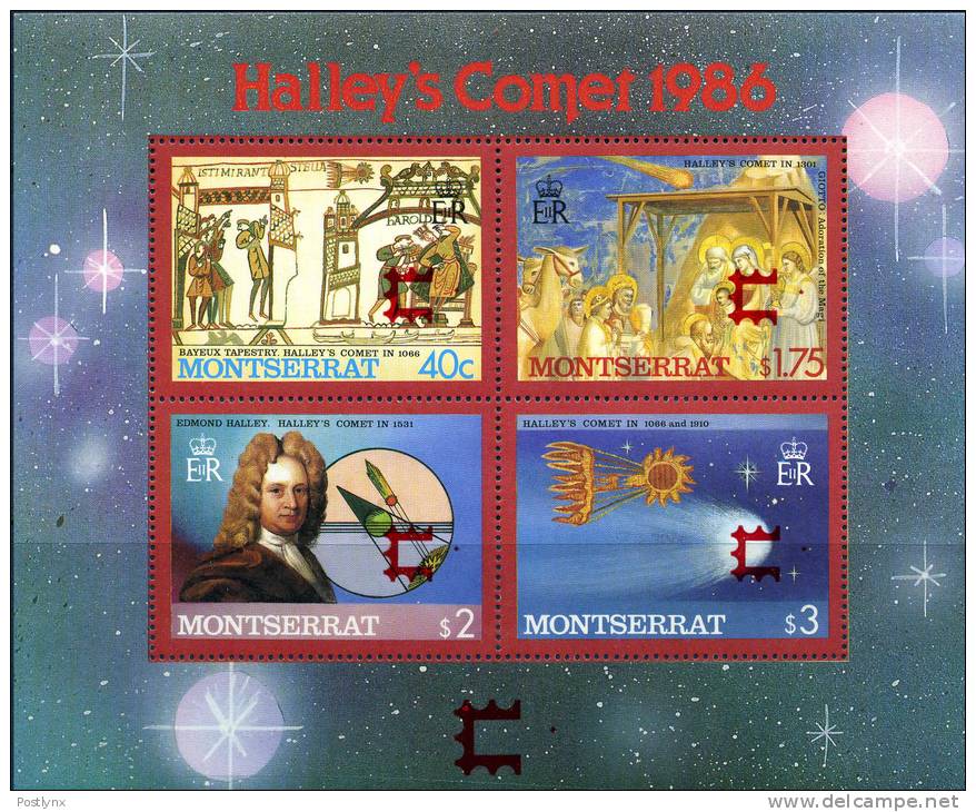 MONTSERRAT 1987. Halleys Comet Capex/ ERROR: Missing Black "CAPEX"  [Fehler,erreur,errore,fout] - Montserrat