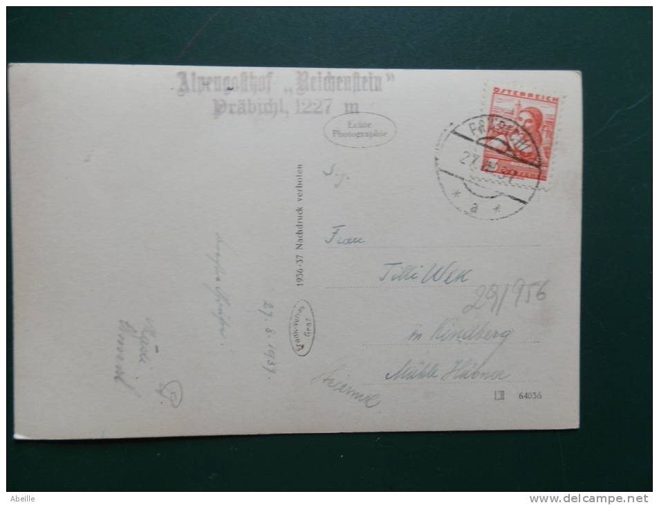 29/956    CP   1937 - Storia Postale