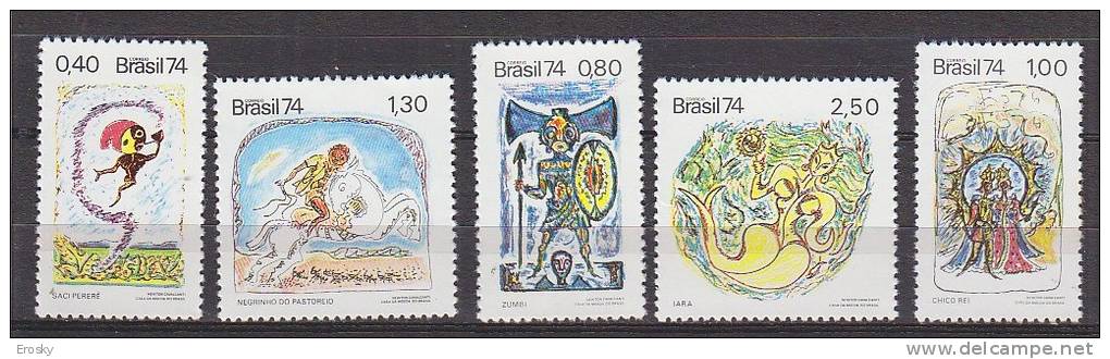 F0028 - BRAZIL Yv N°1091/95 ** FOLKLORE COSTUMES ARTISANAT - Unused Stamps